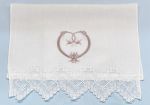 Milano Mosaic Lace Towel with Fleur de Lis Heart