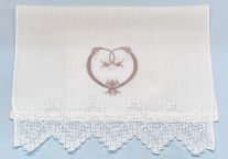 Milano Mosaic Lace Towel with Fleur de Lis Heart
