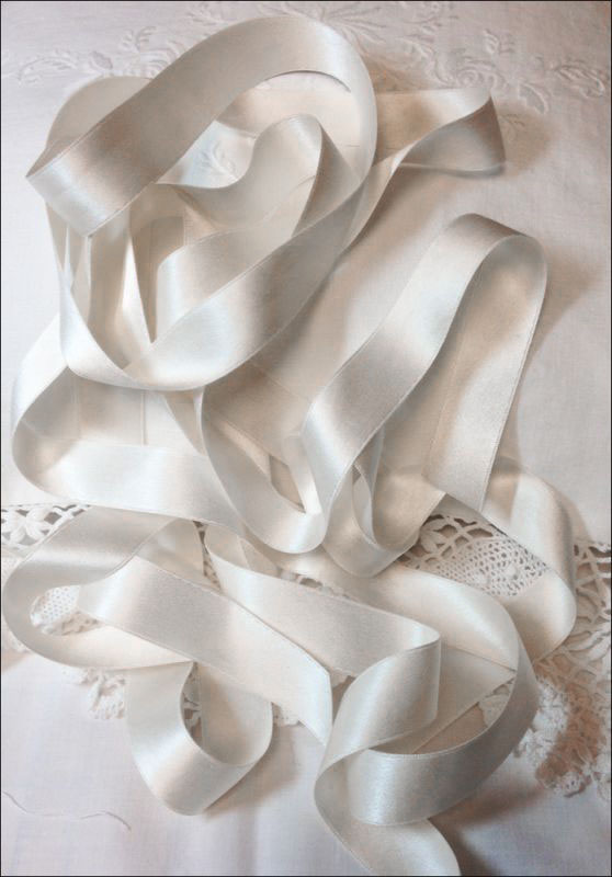 Silk Satin Ribbon - Off white