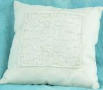 SALE!  White Silk & Pearls Pillow