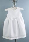 SALE! All-white Sleeveless Linen Baby Dress-3-6 mos.