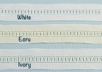 Swiss-Made Entredeux beading in white, ecru, or ivory  $7.30