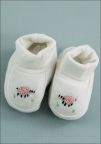 Soft Booties with Pink Embroidered Sheep