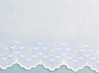 6.5 inch Spanish Embroidered Edging: Blue on White, $4.50 a yard