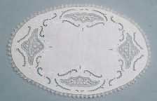 Vintage Dresser Scarf with Cutwork and Netting Lace