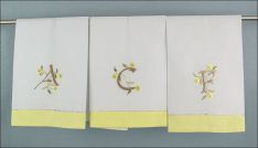 SALE!  Monogrammed 315C Yellow Band Towels--3 remaining