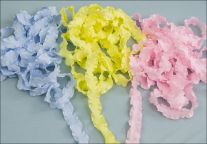 Double Ruffle Ribbon in three colors, by the yard
