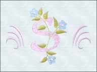 Pink Floral Monogram with blue flowers